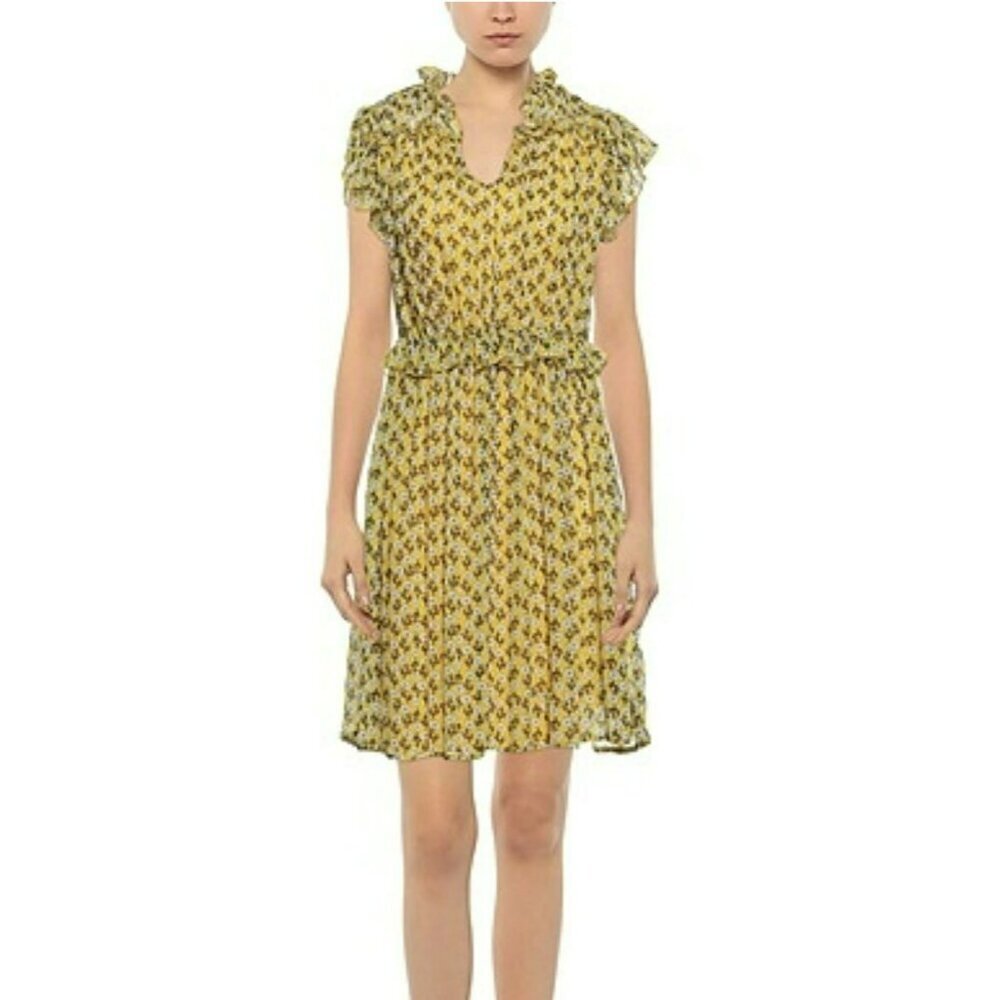 Tantra $329 Womens Floral Yellow Dress Sz Small NWT